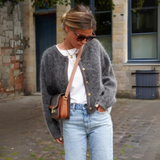 Women's Knit Cardigan Button Front Long Sleeve Round Neck – Lunch Date
