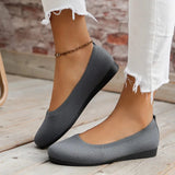 Women's Knit Shoes Round Toe Low Heel – Daily Wear Travel