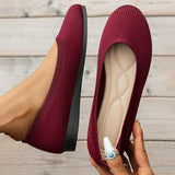 Women's Knit Shoes Round Toe Low Heel – Daily Wear Travel