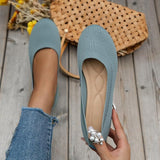 Women's Knit Shoes Round Toe Low Heel – Daily Wear Travel