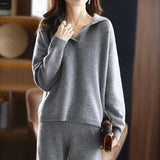 Women's Knit Sweater Collared V Neck Long Sleeve – Smart Casual Style