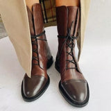 Women's Lace Up Ankle Boots Rounded Cap Toe – Seasonal Everyday Style