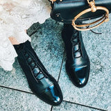 Women's Lace Up Ankle Boots Rounded Cap Toe – Seasonal Everyday Style