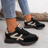 Women's Lace-Up Sneakers Rounded Toe Thick Sole – Casual Everyday