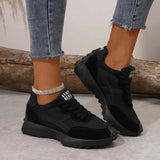 Women's Lace-Up Sneakers Rounded Toe Thick Sole – Casual Everyday