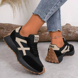 Women's Lace-Up Sneakers Rounded Toe Thick Sole – Casual Everyday