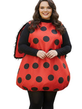 Women's Ladybug Costume Polka Dot Winged Sleeveless – Halloween Parade