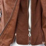 Women’s Leather Jacket Hooded Zip Front Panel Stitching – Weekend Road Trips