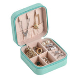 Women's Leather Jewelry Box Square Zip Around Ring Slots – Vanity Case