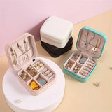Women's Leather Jewelry Box Square Zip Around Ring Slots – Vanity Case