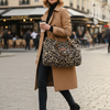 Women's Leopard Shoulder Bag Tote Wide Strap Chain Detail – Daily Carry