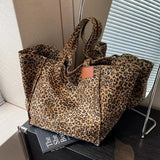 Women's Leopard Tote Bag Large Rectangular Front Pocket – Going Out