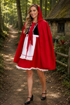 Women's Little Red Riding Hood Costume Cloak Apron – Halloween Storybook Event