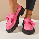 Women’s Loafers Bow Accent Stitched Toe Platform Lug Sole – Museum Visits