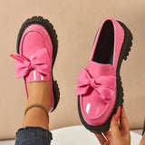 Women’s Loafers Bow Accent Stitched Toe Platform Lug Sole – Museum Visits