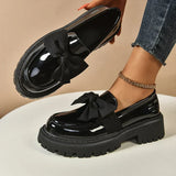 Women’s Loafers Bow Accent Stitched Toe Platform Lug Sole – Museum Visits