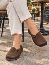 Women’s Loafers Rounded Toe Slip-On Knot Accent Flat Sole – Weekend Market Visits
