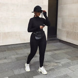 Women's Long Sleeve High Neck One Piece Jumpsuit – Daywear