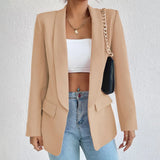 Women's Longline Blazer Open Front Long Sleeve - Work Office
