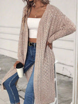 Women's Longline Cardigan Open Front Long Sleeve - Boho Style