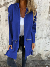 Women's Longline Hooded Cardigan Long Sleeve Zip Front – Travel Day