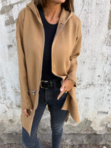 Women's Longline Hooded Cardigan Long Sleeve Zip Front – Travel Day