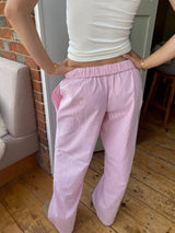 Women's Lounge Pants Full Length Side Pockets Gathered Edge – Indoor Leisure