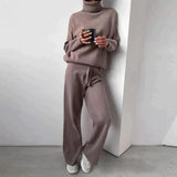 Women's Loungewear Set Turtleneck Long Sleeve Pants – Home Retreat