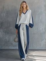Women's Loungewear Set V-Neck Long Sleeve Full Length – Airport Transit