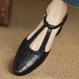 Women's Mary Jane Flats T-Strap Buckle Almond Toe – Modern Classic Style