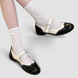Women's Mary Jane Shoes Buckle Strap Round Toe Low Heel – Going Out