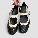 Women's Mary Jane Shoes Buckle Strap Round Toe Low Heel – Going Out