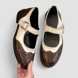 Women's Mary Jane Shoes Buckle Strap Round Toe Low Heel – Going Out