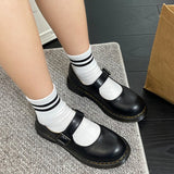 Women's Mary Jane Shoes Closed Toe Buckle Strap Raised Sole – Casual Wear