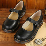Women's Mary Jane Shoes Closed Toe Buckle Strap Raised Sole – Casual Wear