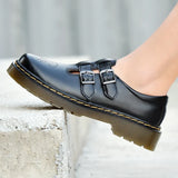 Women's Mary Jane Shoes Closed Toe Double Buckle Strap Raised Sole – Casual Wear