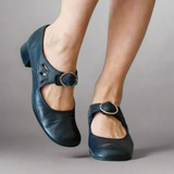 Women's Mary Jane Shoes Round Toe Buckle Strap Low Block – Daytime Outings