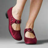 Women's Mary Jane Shoes Round Toe Buckle Strap Low Block – Daytime Outings