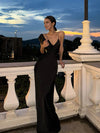Women's Maxi Dress Backless Spaghetti Strap V Neck – Wedding Guest