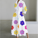 Women's Maxi Dress Collared V Neck Elbow Sleeve – Daytime Events