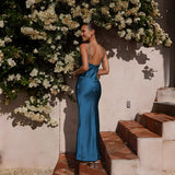 Women's Maxi Dress Cowl Neck Sleeveless – Wedding Guest