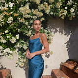 Women's Maxi Dress Cowl Neck Sleeveless – Wedding Guest