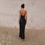 Women's Maxi Dress Cowl Neck Sleeveless – Wedding Guest
