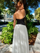 Women's Maxi Dress Halter Neck Contrast Panel – Wedding Guest