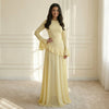 Women’s Maxi Dress Round Neck Bell Sleeves Ruffle Waist – Banquet Evenings