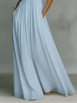 Women's Maxi Dress Stand Collar Button Front Pleated Skirt – Art Walk