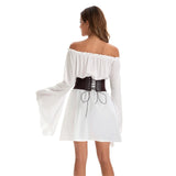 Women's Medieval Renaissance Costume Off Shoulder Bell Sleeve – Halloween Banquet