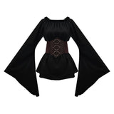 Women's Medieval Renaissance Costume Off Shoulder Bell Sleeve – Halloween Banquet