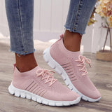 Women's Mesh Knit Sneakers Lace Up Thick Sole – Everyday Sport Style