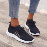 Women's Mesh Knit Sneakers Lace Up Thick Sole – Everyday Sport Style